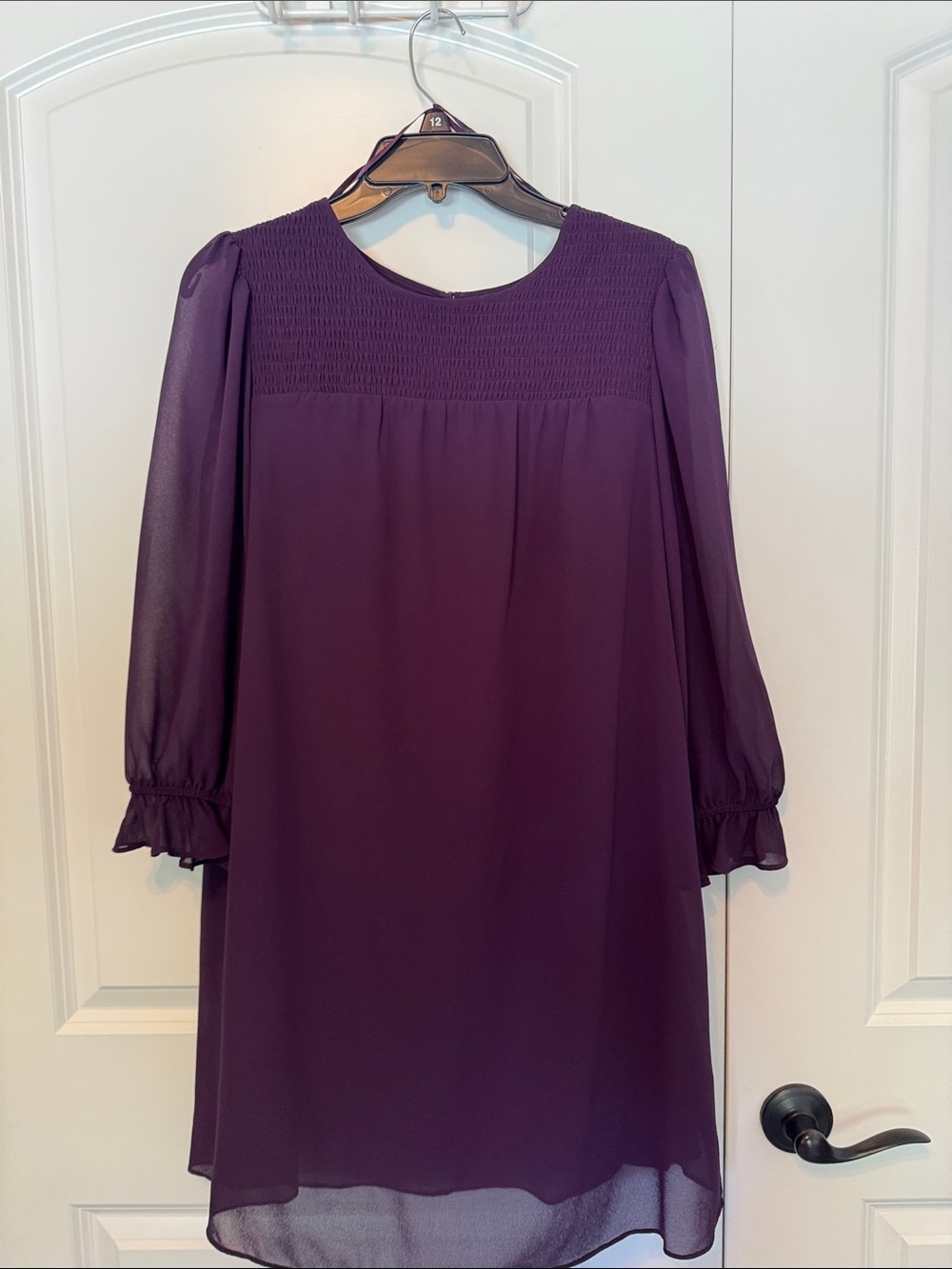 Jessica Howard Plum Long Sleeve Smocked Yoke Dress